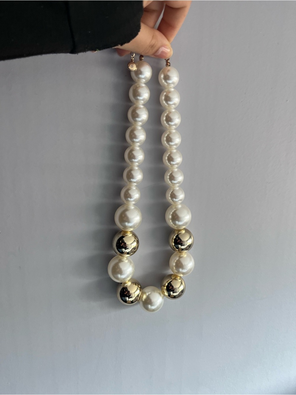 C1946 chunky faux pearl necklace